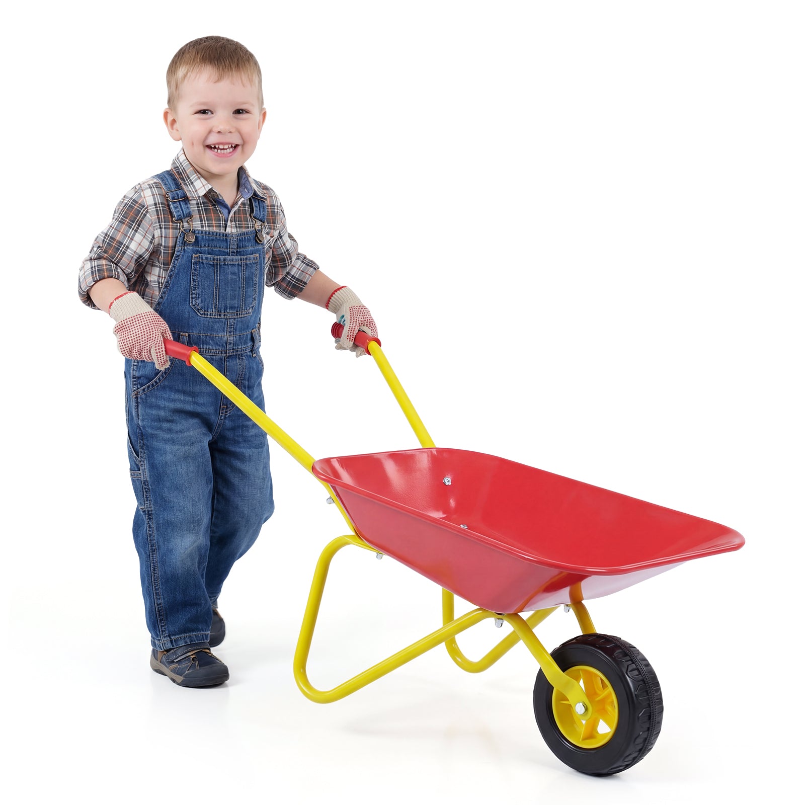 Kids Wheelbarrow With All-Terrain Wheels, Red Garden Carts at Gallery Canada