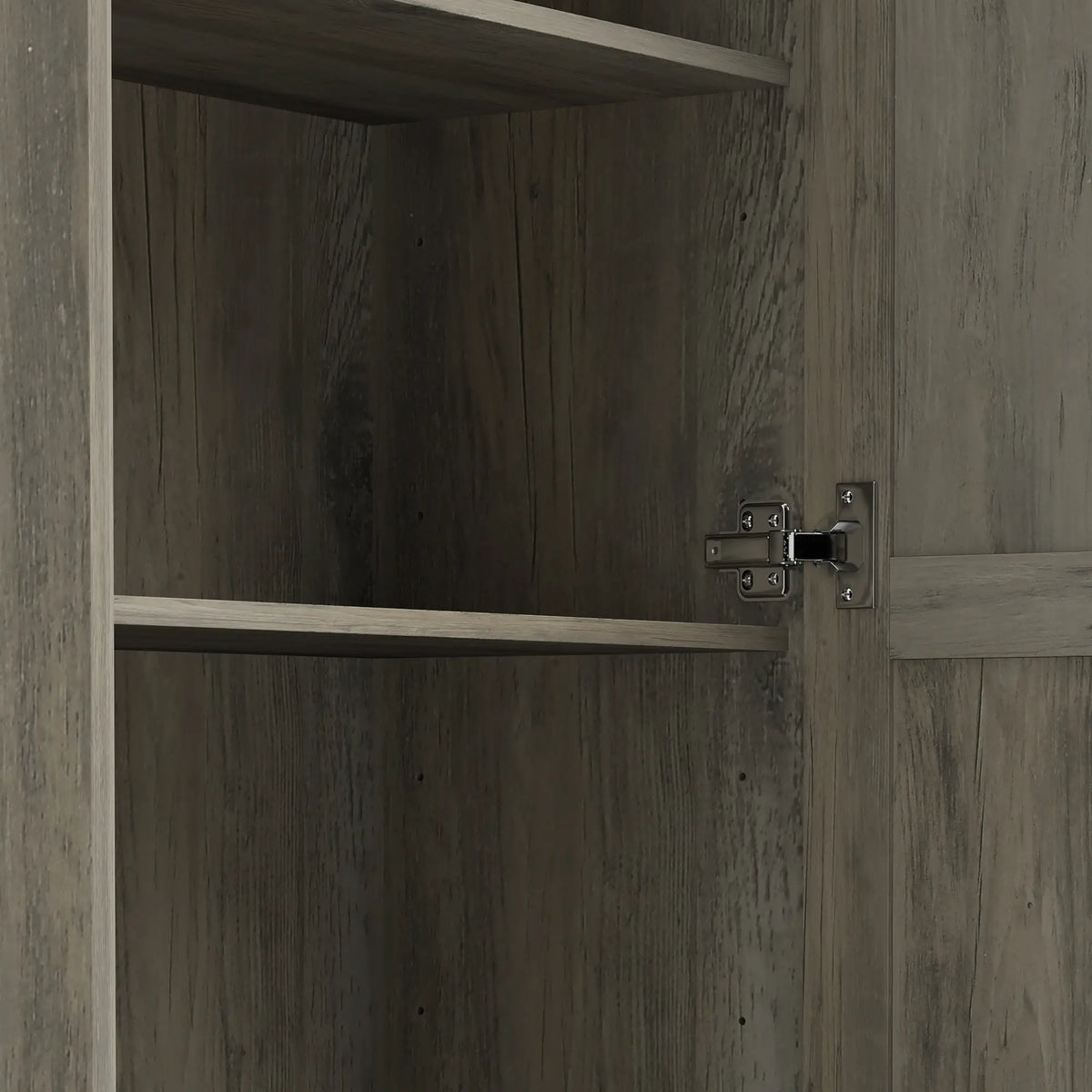 67" Farmhouse Pantry Cabinet, 2 Doors, Adjustable Shelves, Distressed, Grey Storage Cabinets at Gallery Canada