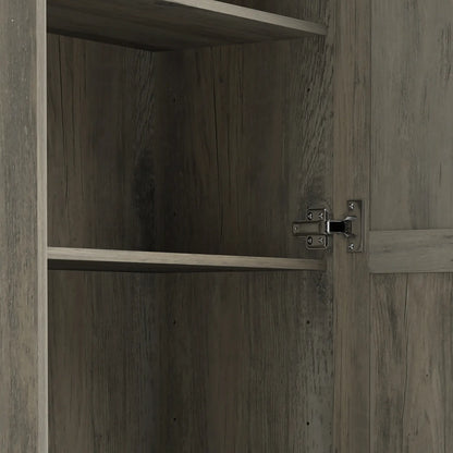 67" Farmhouse Pantry Cabinet, 2 Doors, Adjustable Shelves, Distressed, Grey Storage Cabinets at Gallery Canada