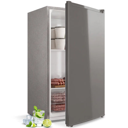 Compact Upright Freezer, 2.1 Cubic Feet, Reversible Door, Grey Small Kitchen Appliances at Gallery Canada