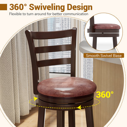 Counter Height Swivel Barstools Set of 2, Faux Leather Seat, 24 Bar Stools at Gallery Canada