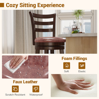 Counter Height Swivel Barstools Set of 2, Faux Leather Seat, 24 Bar Stools at Gallery Canada