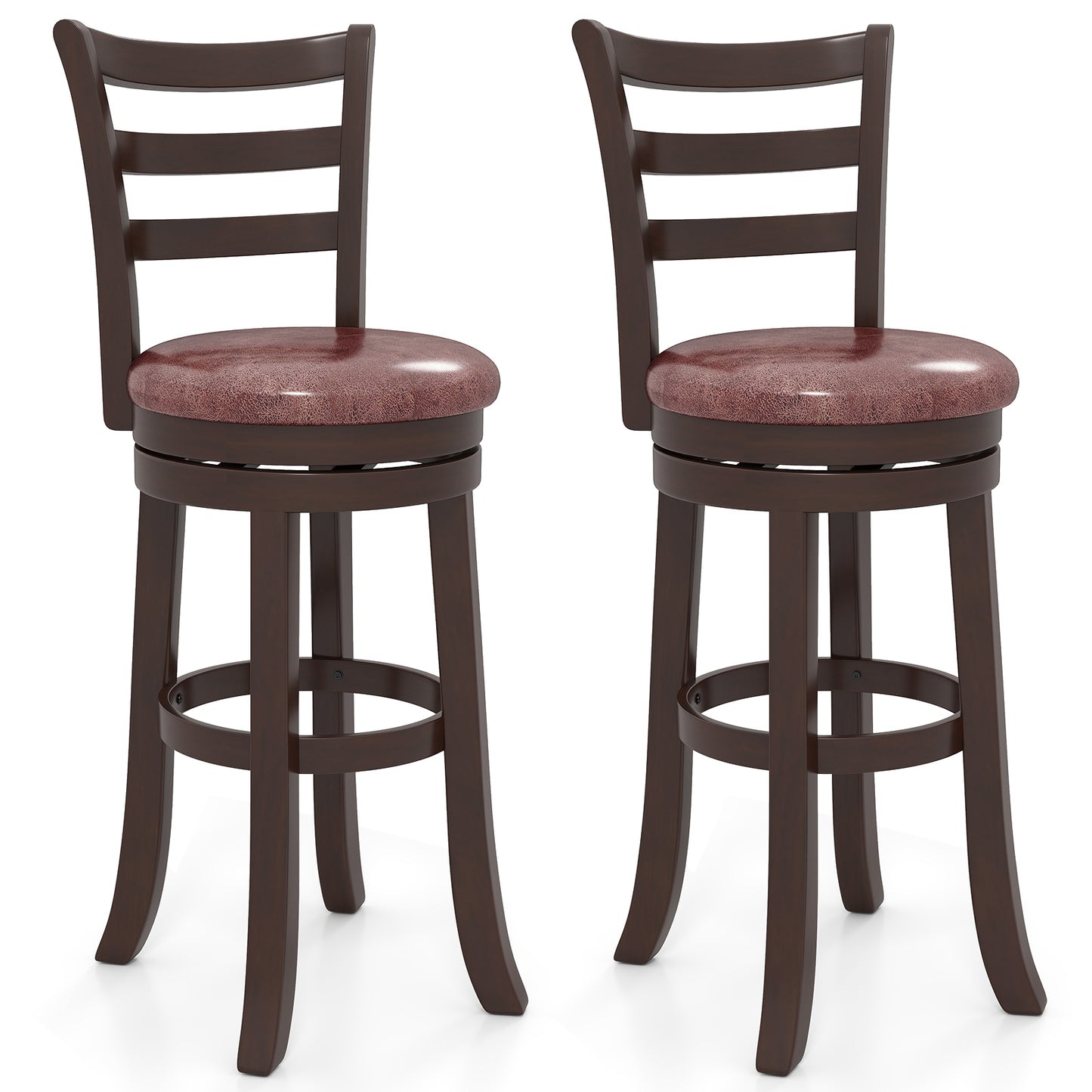 Counter Height Swivel Barstools Set of 2, Faux Leather Seat, 29 Bar Stools at Gallery Canada