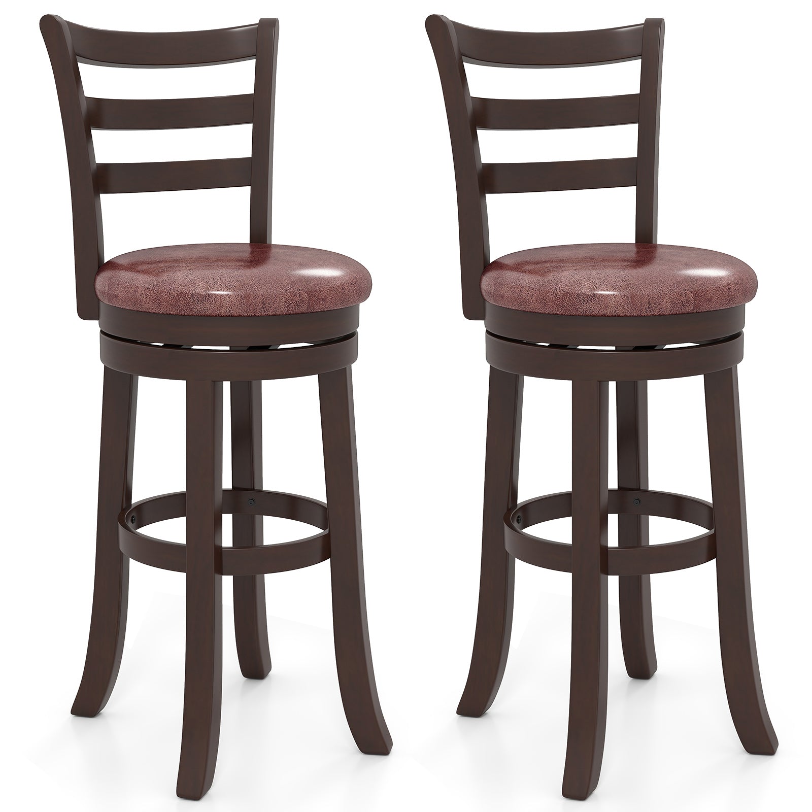 Counter Height Swivel Barstools Set of 2, Faux Leather Seat, 29 Bar Stools Options at Gallery Canada