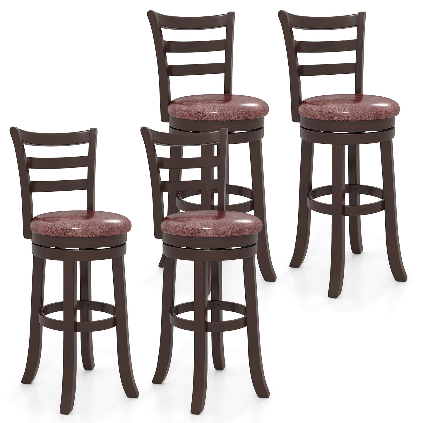 Counter Height Swivel Barstools Set of 2, Faux Leather Seat, 29 Bar Stools at Gallery Canada