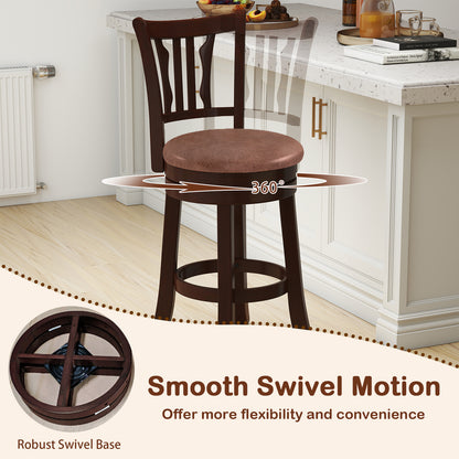 Counter Height Swivel Bar Stools Set Of 2, With Back, Solid Rubber Frame, 24 Bar Stools at Gallery Canada