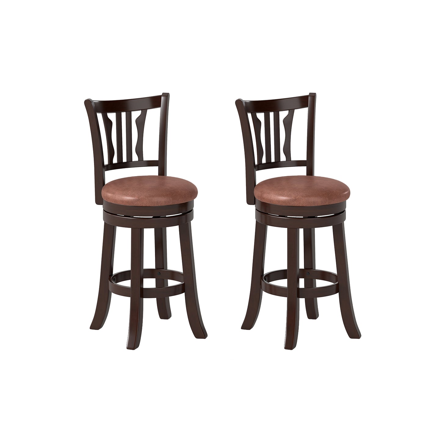 Counter Height Swivel Bar Stools Set Of 2, With Back, Solid Rubber Frame, 24 Bar Stools at Gallery Canada
