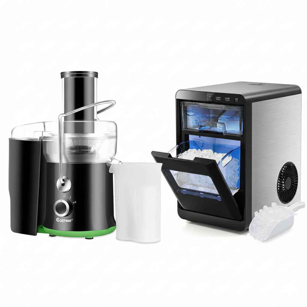 Countertop Nugget Ice Maker and Powerful Fruit Vegetable Juicer Combo for Refreshing Beverages Kitchen Appliances at Gallery Canada