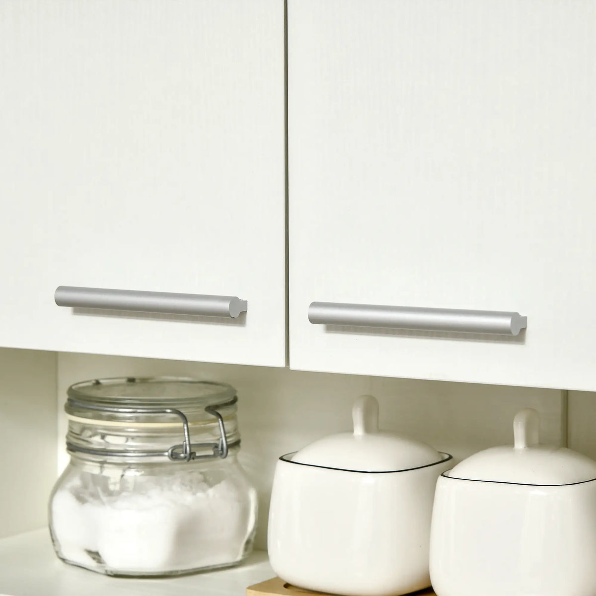 71"H Freestanding Kitchen Pantry, Buffet Cabinet with Hutch, White Kitchen Pantry Cabinets at Gallery Canada