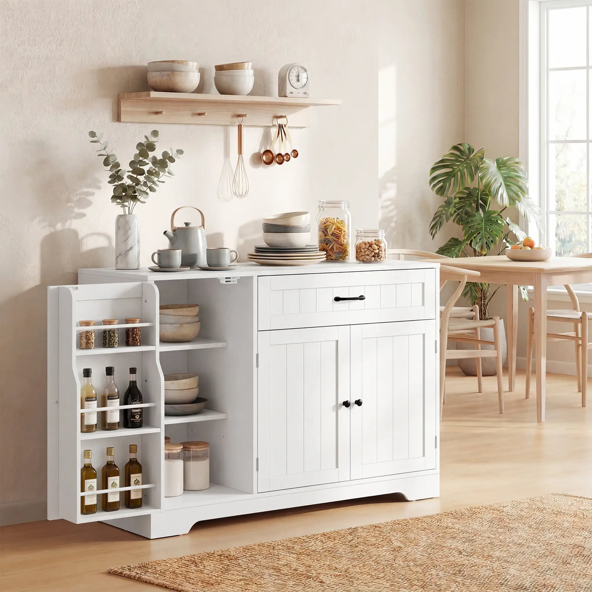 44" Modern Kitchen Cabinet With Drawer, White Bar Cabinets at Gallery Canada