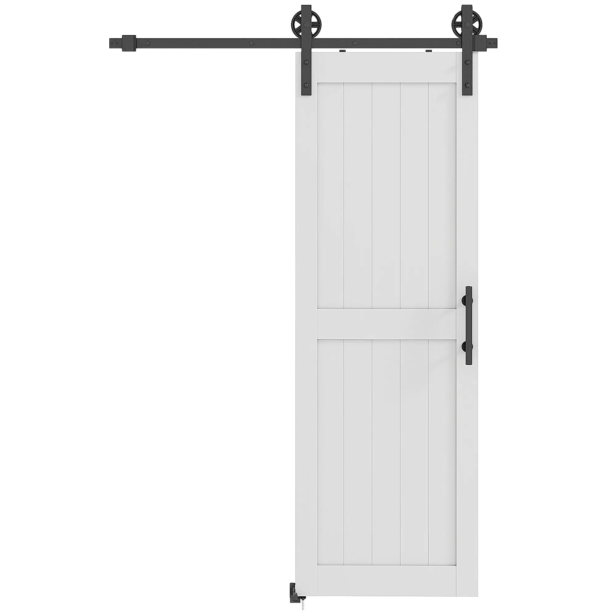 Barn Door with 5FT Sliding Hardware Kit, White Door Hardware White, Black at Gallery Canada