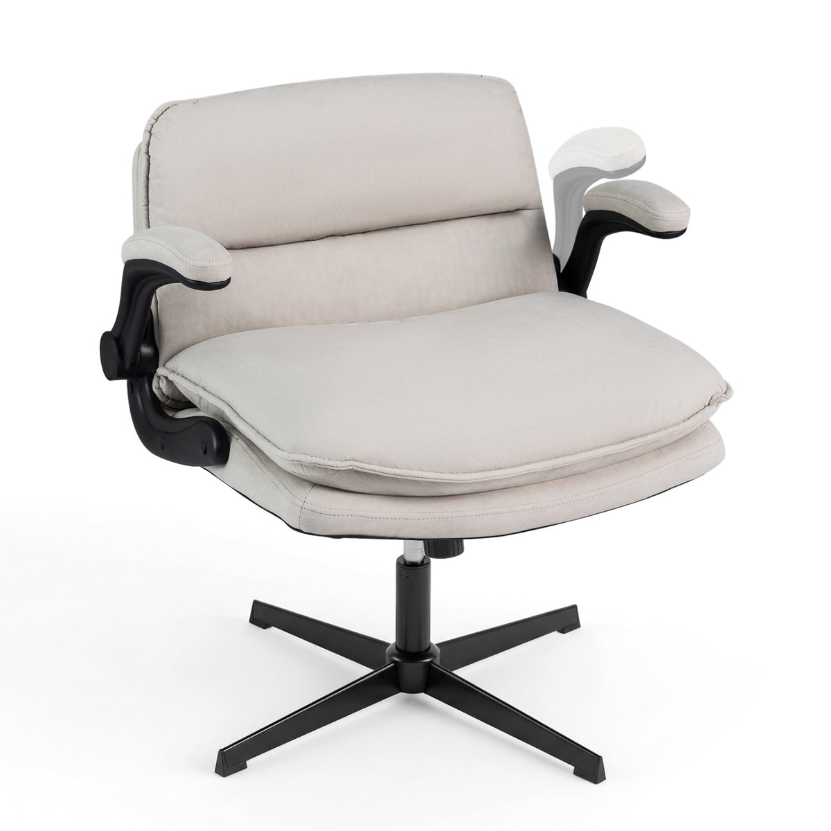Criss Cross Chair With Flip-Up Arms Ergonomic Office Desk Chair, Beige Ergonomic Chairs at Gallery Canada