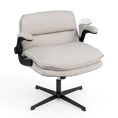 Criss Cross Chair With Flip-Up Arms Ergonomic Office Desk Chair, Beige Ergonomic Chairs at Gallery Canada