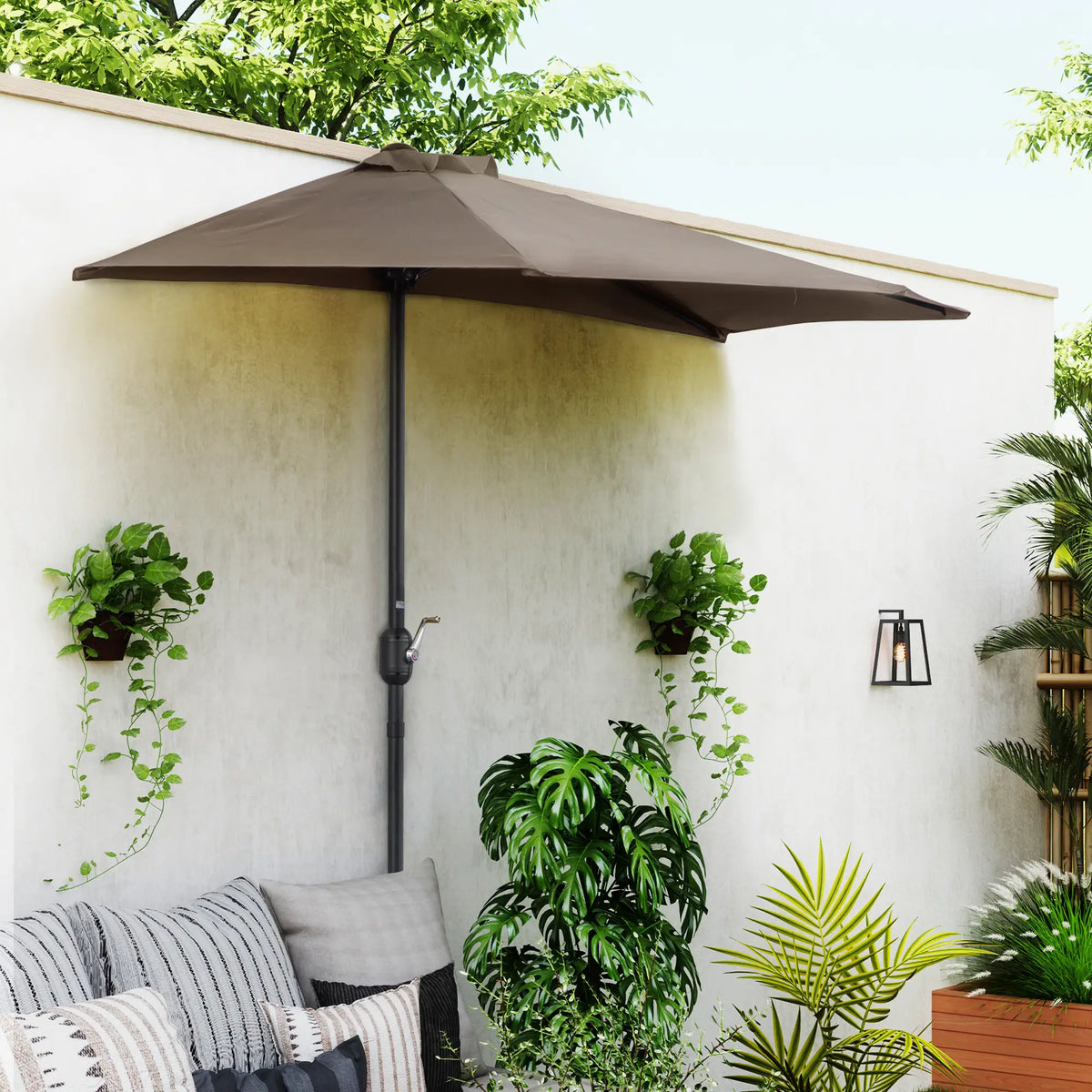 9ft Half Round Umbrella, Outdoor Patio, Coffee Sun Umbrellas at Gallery Canada