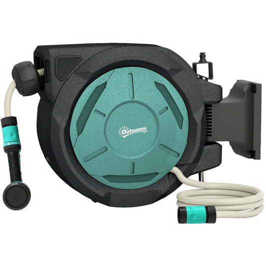 1/2 in x 65ft Wall Mounted Garden Hose Reel, Auto Rewind, Blue Garden Accessories Blue, Black at Gallery Canada