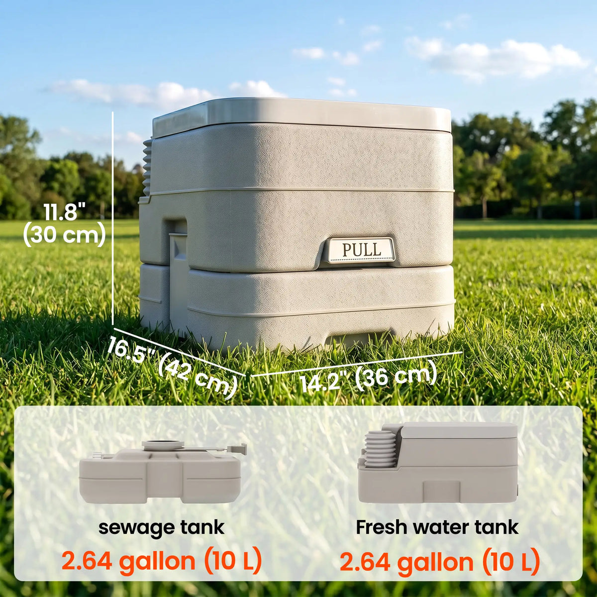 Portable Travel Toilet, Flushable Tank, Camping, Boating, 2.6 Gallon (10L) Camping Toilets at Gallery Canada