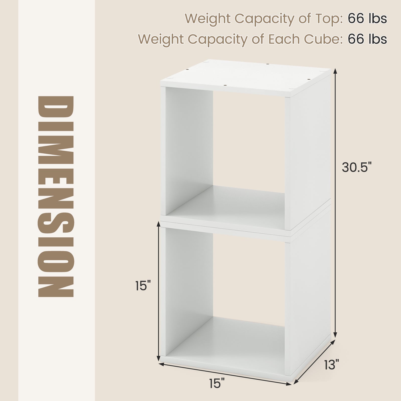 Cube Storage Organizer, Set of 2, White Bookcases at Gallery Canada