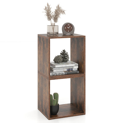 Cube Storage Organizer Set of 2, Rustic Brown Bookcases Rustic Brown at Gallery Canada