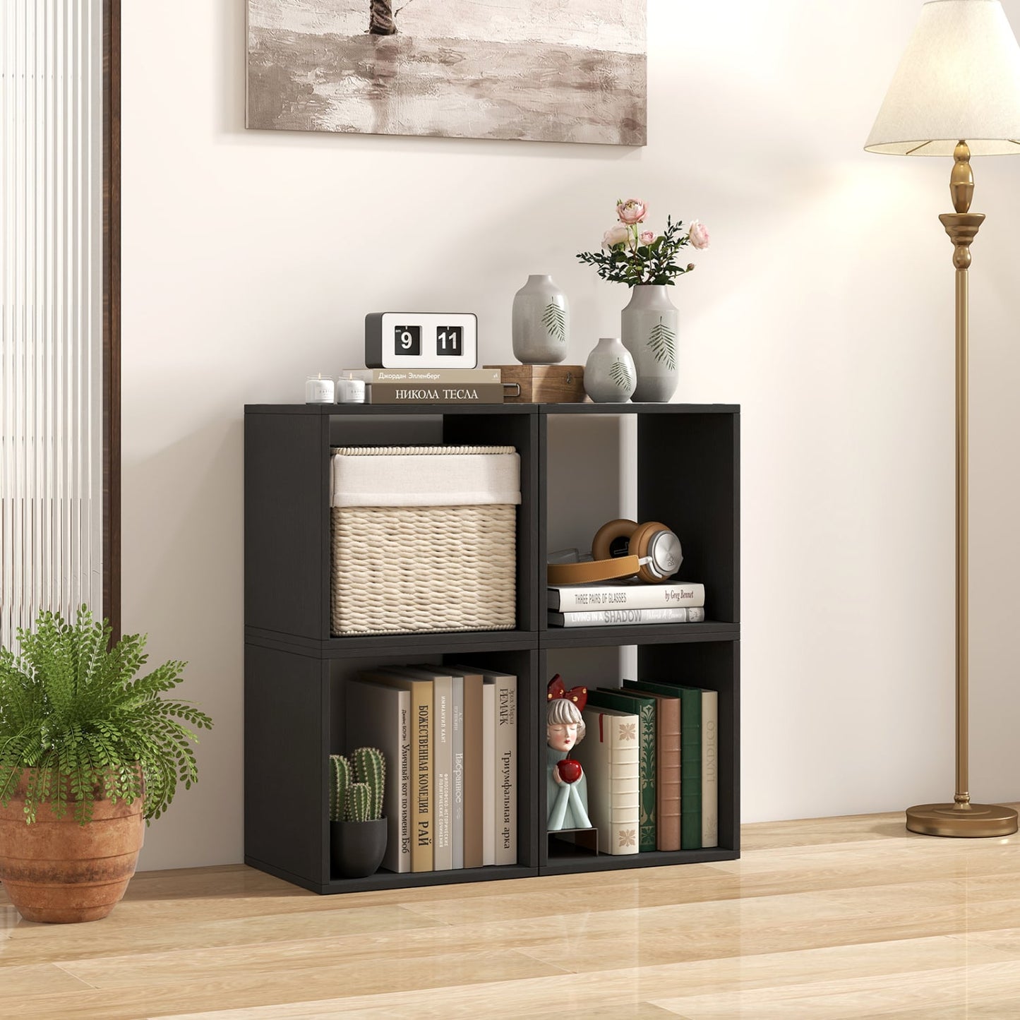 Cube Storage Organizer Set of 2, Black Bookcases at Gallery Canada