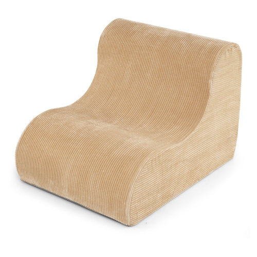 Curved Lazy Floor Sofa, Machine-Washable Cover, Beige