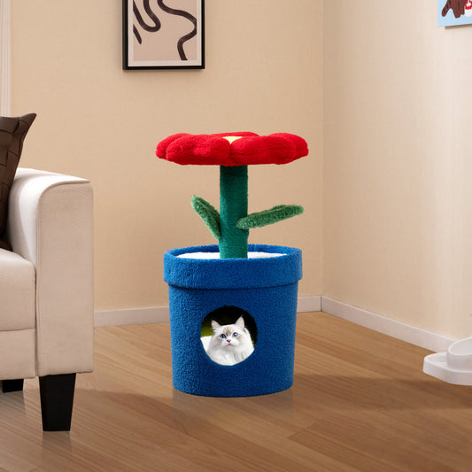 Cute Cat Tree With Flower Perch For Indoor Cats, Red Cat Trees Condos & Scratchers Red at Gallery Canada