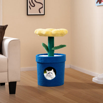 Cute Cat Tree With Flower Perch, Yellow Cat Trees Condos & Scratchers at Gallery Canada