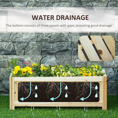 Foldable Elevated Planter Box, Wooden Raised Garden Bed, 27.5 x 11.75, Natural Wooden Planter Boxes at Gallery Canada