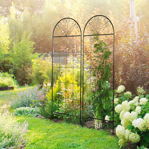 Metal Garden Trellis, Pack of 2, Arched Grid Panels, 20
