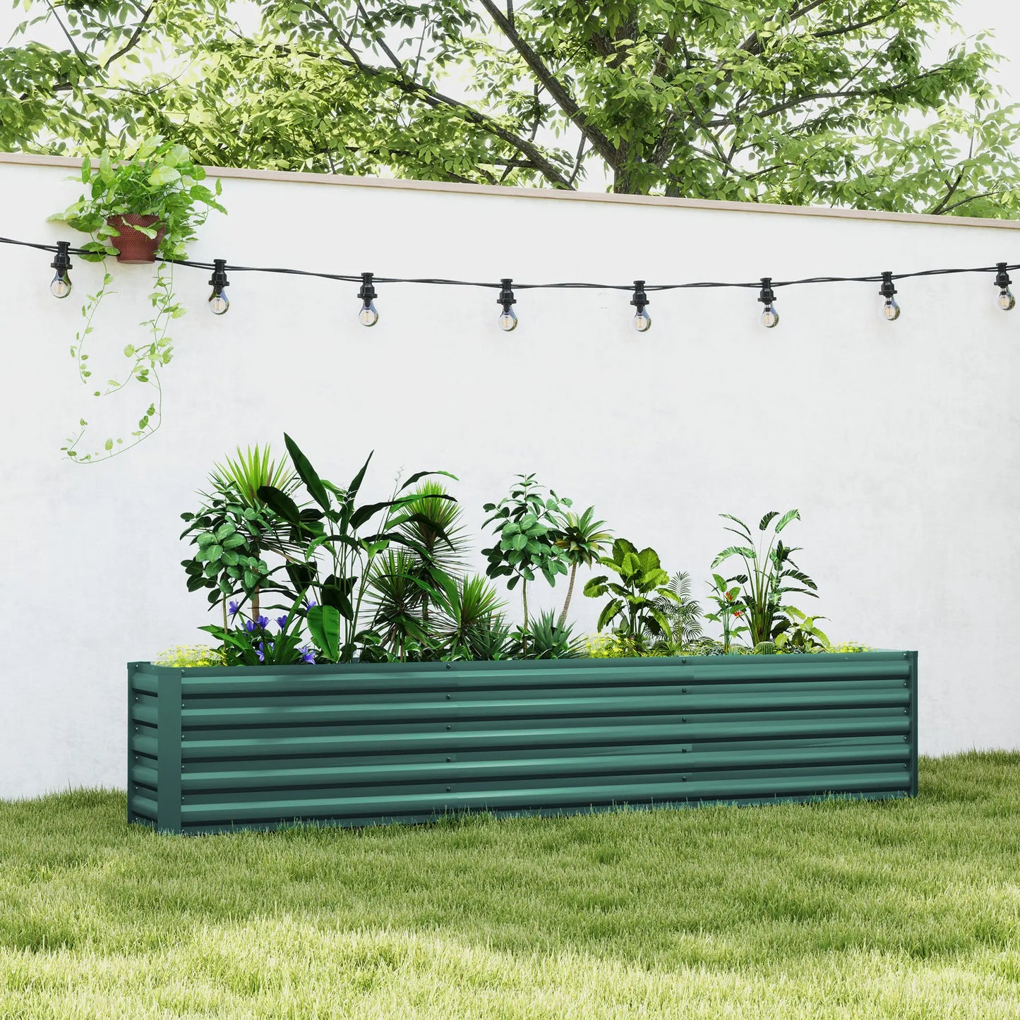 8 x 1.3 x 1.5ft Galvanized Raised Garden Bed, Green Galvanized Planter Boxes at Gallery Canada