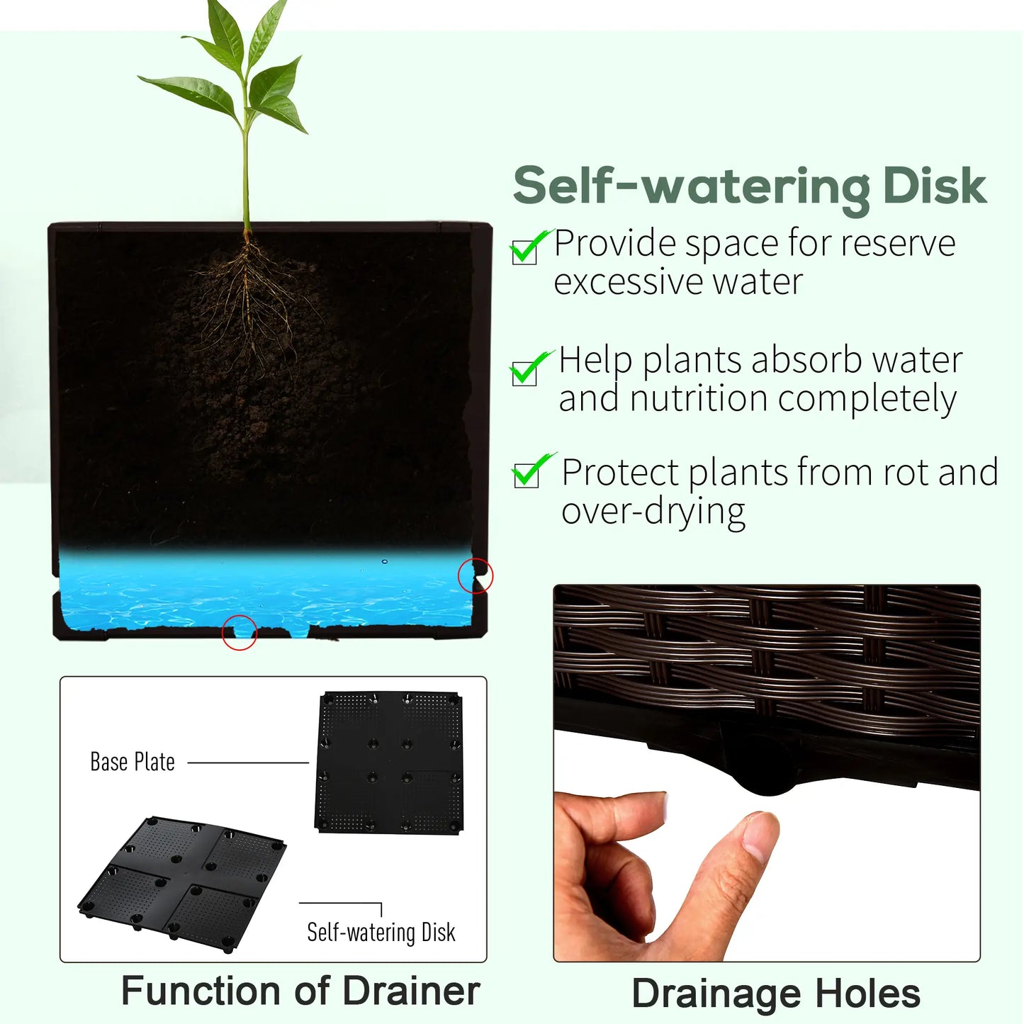2 Piece Raised Garden Bed, PP Flower Vegetable Herb Grow Box, Brown Elevated Garden Beds at Gallery Canada