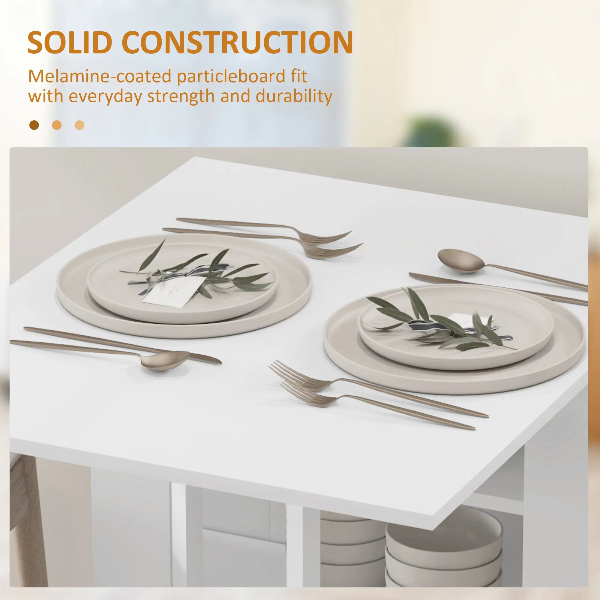 Folding Dining Table with Storage, Drop Leaf Kitchen Table for Small Spaces, White Bar Tables & Dining Tables at Gallery Canada