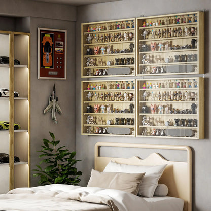 5-Tier Display Cabinet, 2 Glass Doors, 4 Adjustable Shelves, Oak Display Bookshelves at Gallery Canada