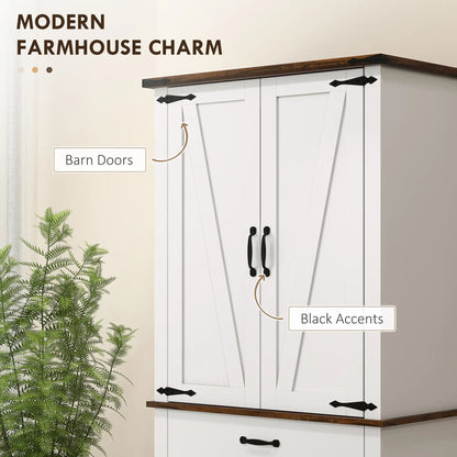 71" Tall Kitchen Cabinet, Farmhouse Pantry with Barn Doors, White Kitchen Pantry Cabinets at Gallery Canada
