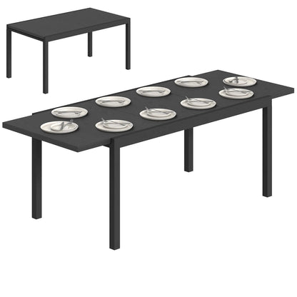 Expandable Aluminum Patio Dining Table, 84.3"-60.6", Adjustable Foot Pads Patio Dining Tables at Gallery Canada