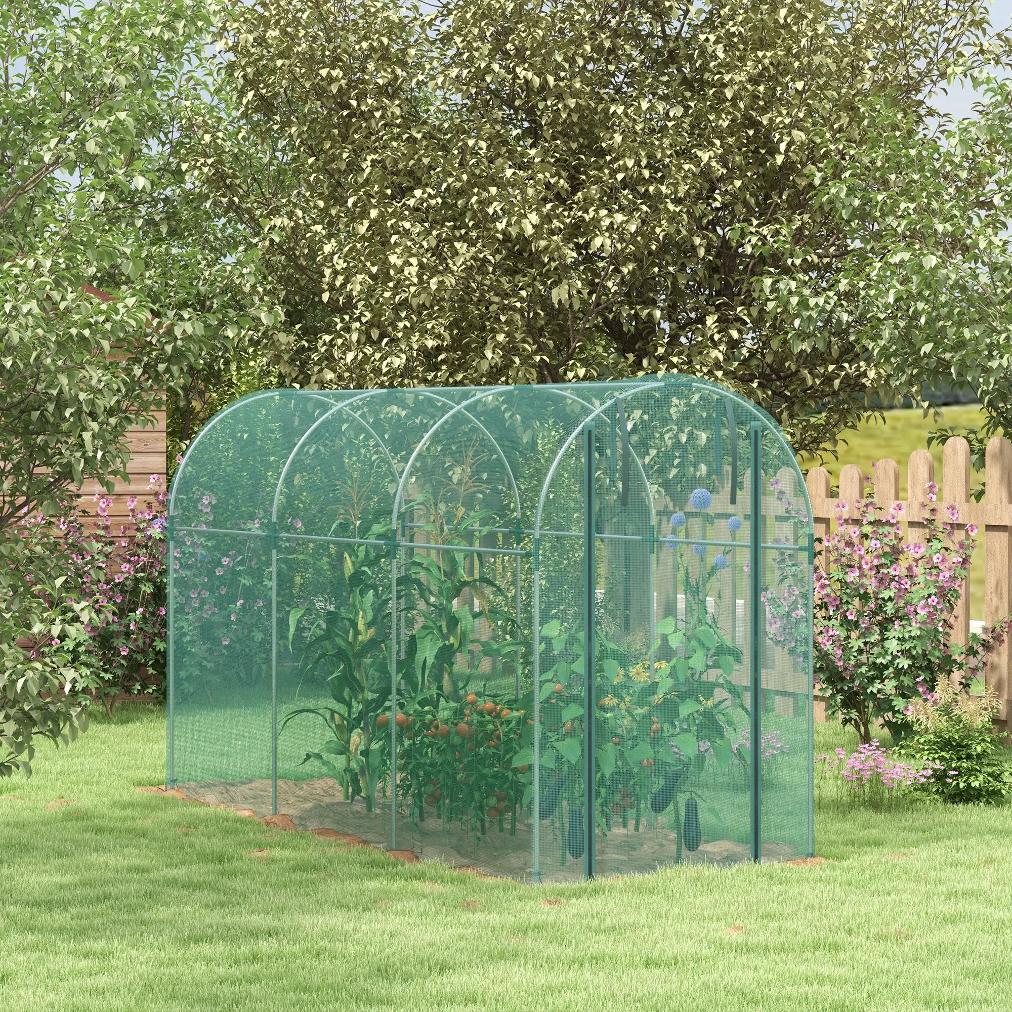 Galvanized Steel Crop Cage, Plant Protection Tent, 4' x 12', Green Walk In Greenhouses at Gallery Canada