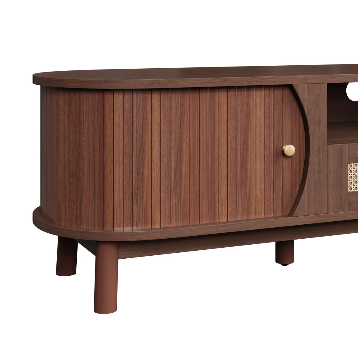 TV Stand, Solid Wood Doors, Drawers, 65" L x 14.5" W x 18" H, Natural Walnut TV Stands at Gallery Canada