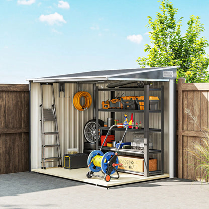 5'x7' Lean To Metal Shed, Sliding Door, 2 Vents, Dark Grey Sheds at Gallery Canada