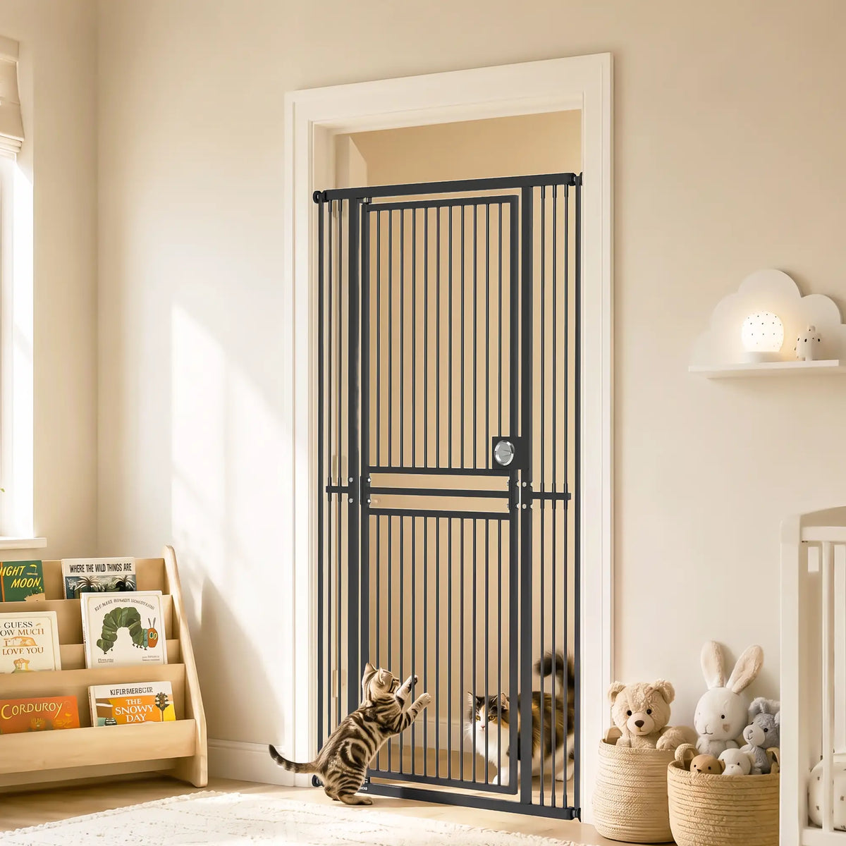 Barrière pour chat extra haute de 71", barrière pour animaux de 29"-39" de large, sans perçage