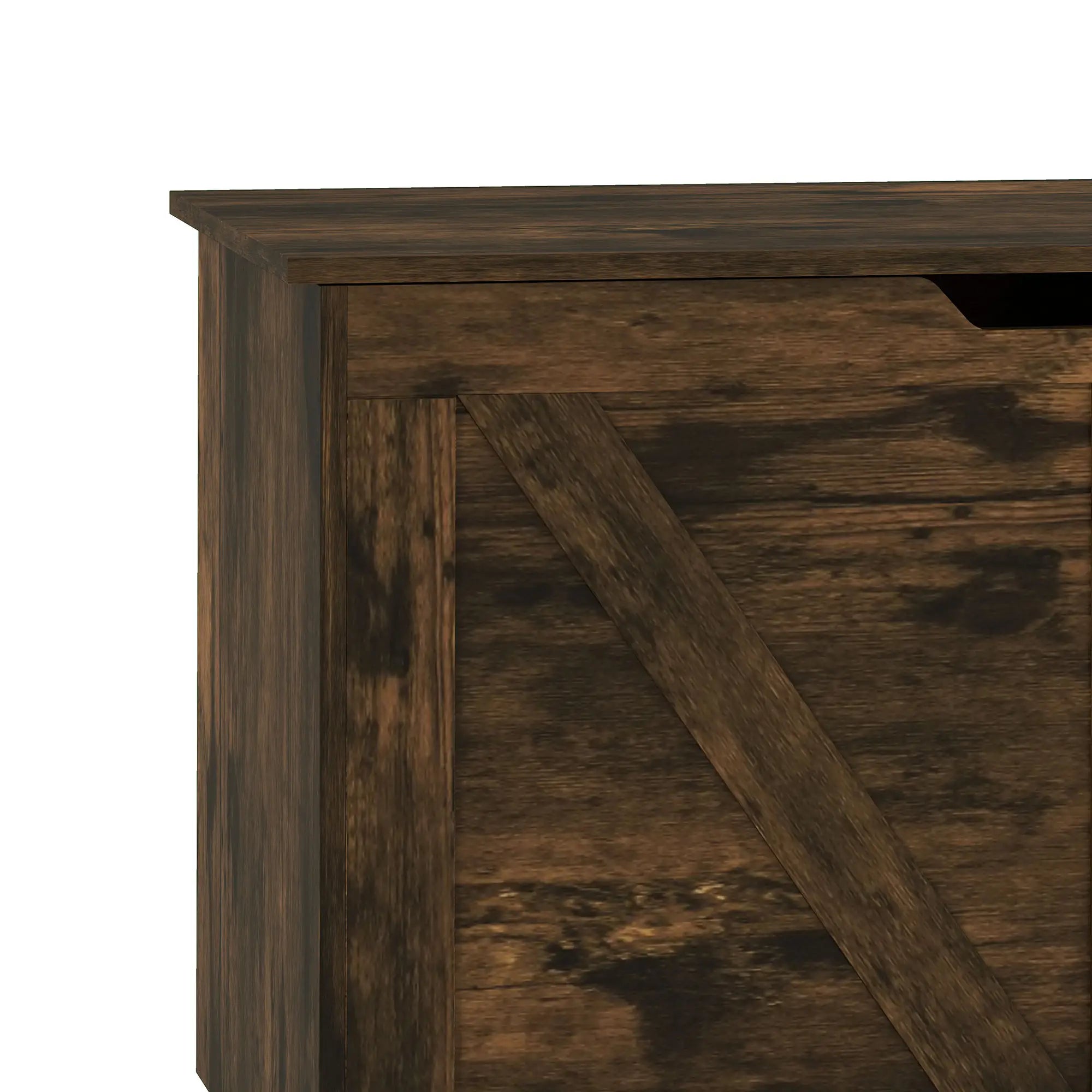 31.5 Inches Storage Chest with Safety Hinge, Rustic Brown Storage Cabinets at Gallery Canada