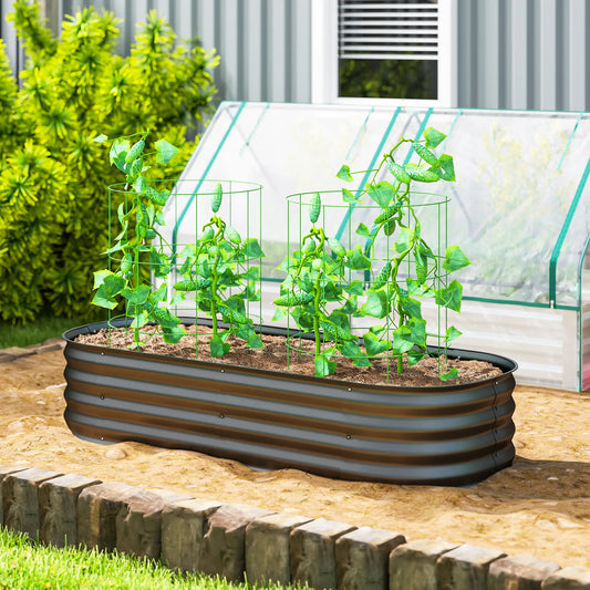 4.9 x 2 x 1ft Galvanized Raised Garden Bed, Metal Planter Box, Dark Grey