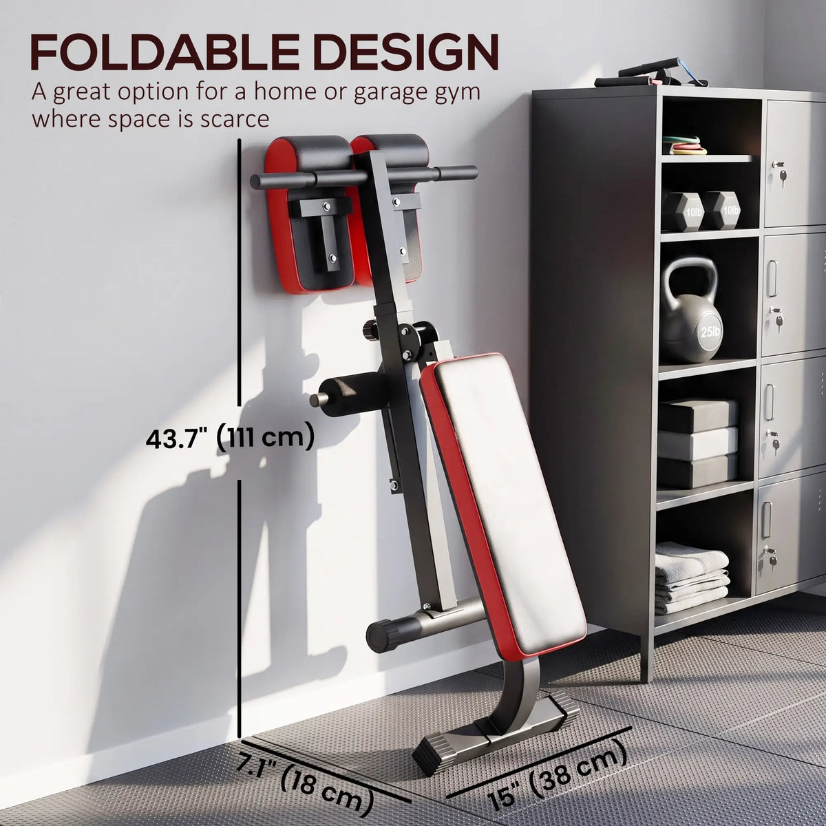 Foldable Roman Chair Hyperextension Bench, 660LBS, Black Weight Benches at Gallery Canada
