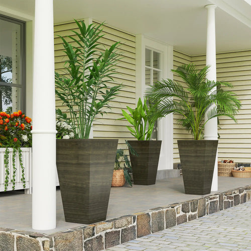 Tall Planter Set of 3, 28 Inch Taper, Bronze
