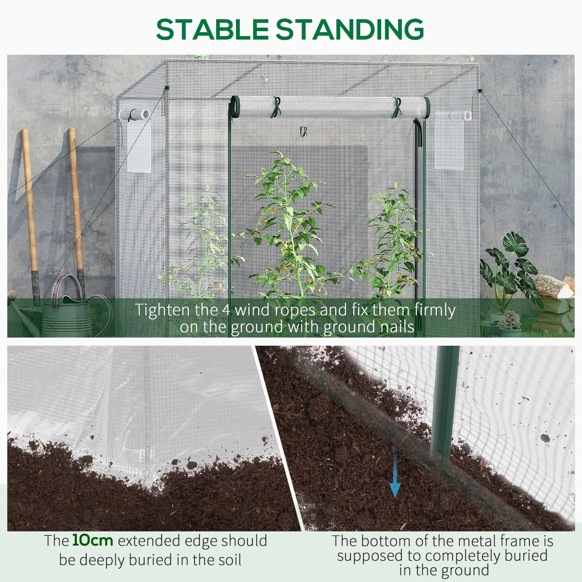 6.6' x 2.5' x 5.5' Walk-In Greenhouse, Steel Frame, White Walk In Greenhouses at Gallery Canada