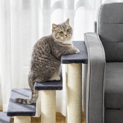 4 Tier Cat Tree, Pet Stairs, 4 Steps, Scratching Post, Dark Grey Cat Stairs at Gallery Canada