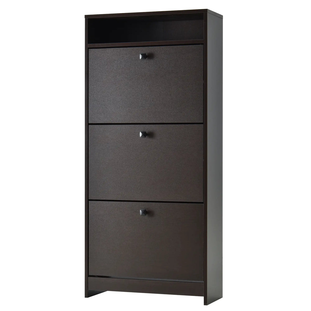 Slim Shoe Storage, 3 Flip Drawers, Adjustable Shelves, 9 Pair, Coffee Shoe Storage Cabinets & Racks Coffee at Gallery Canada