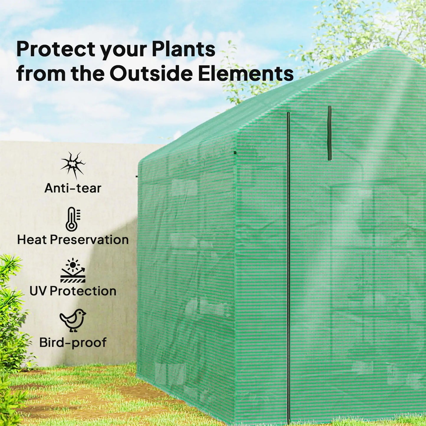 8' x 6' x 7' Portable Walk-In Greenhouse, 18 Shelves, Water/UV Resistant Cover, Roll Up Door Walk In Greenhouses at Gallery Canada