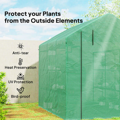 8' x 6' x 7' Portable Walk-In Greenhouse, 18 Shelves, Water/UV Resistant Cover, Roll Up Door Walk In Greenhouses at Gallery Canada