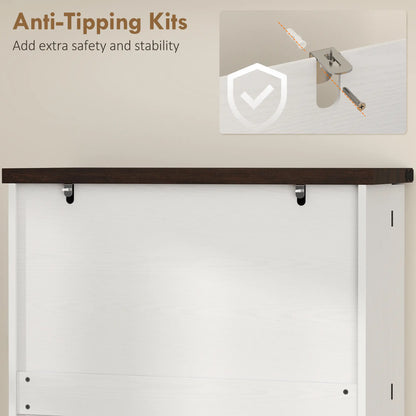 72" Tall Kitchen Pantry Cabinet, Farmhouse Storage Cabinet with 8 Door Racks and Adjustable Shelves, White Kitchen Pantry Cabinets at Gallery Canada