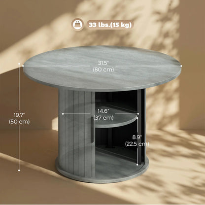 Round Coffee Table, 31.5", Cement Grey Coffee Tables at Gallery Canada
