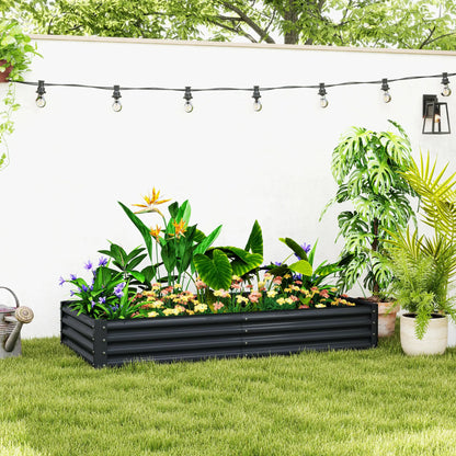 6X3X1Ft Galvanized Raised Garden Bed, Reinforced Planter Box, Dark Grey Galvanized Planter Boxes at Gallery Canada